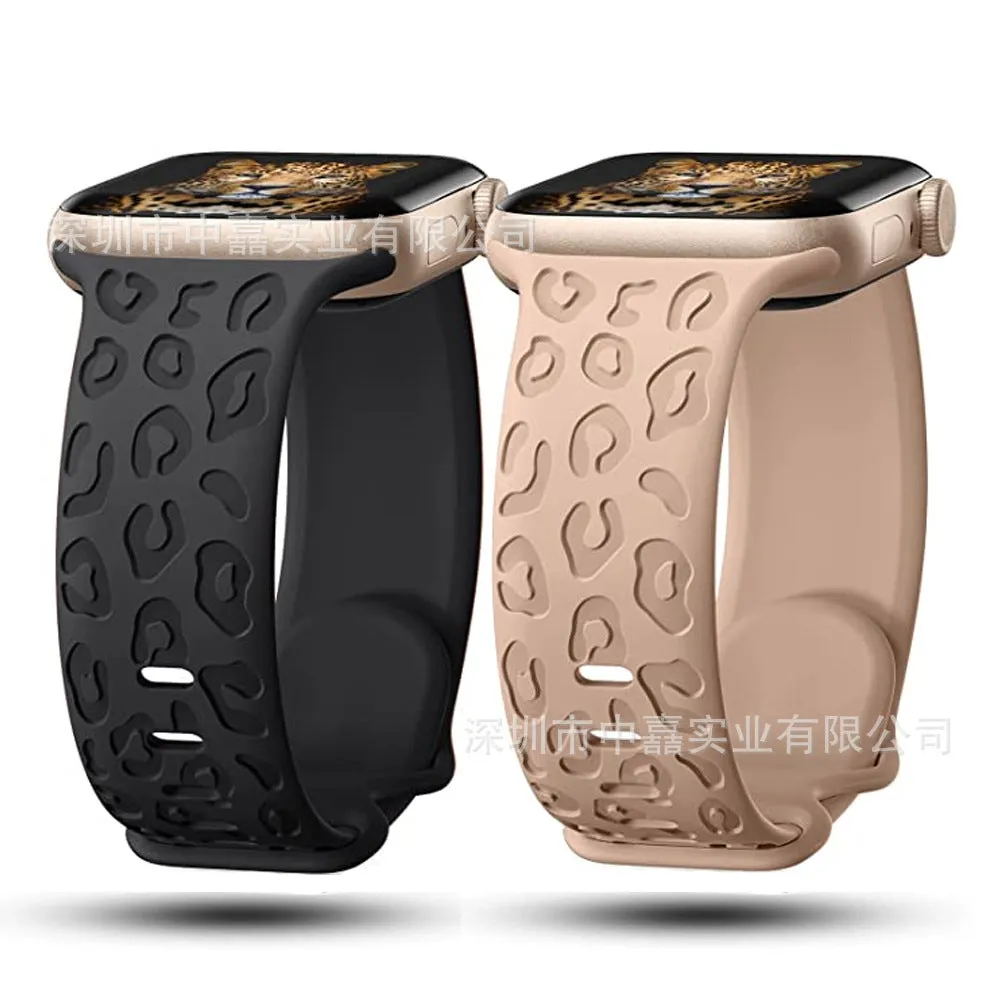 INSTOCK-Apple Watch Ultra s9 Silicone Laser Leopard Print Strap