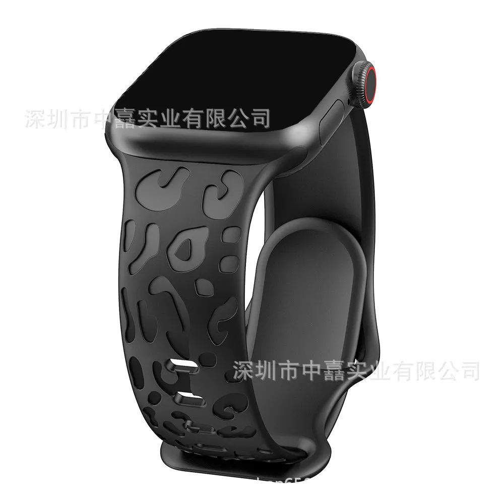 INSTOCK-Apple Watch Ultra s9 Silicone Laser Leopard Print Strap