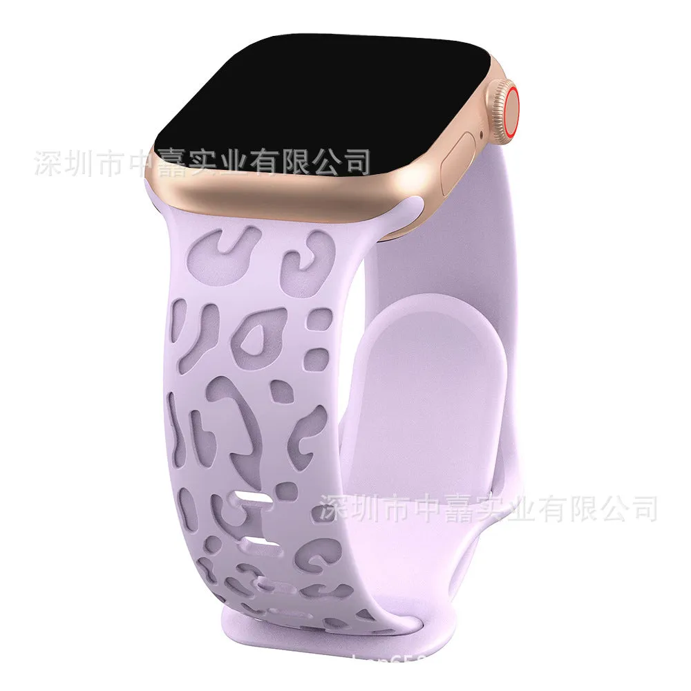 INSTOCK-Apple Watch Ultra s9 Silicone Laser Leopard Print Strap