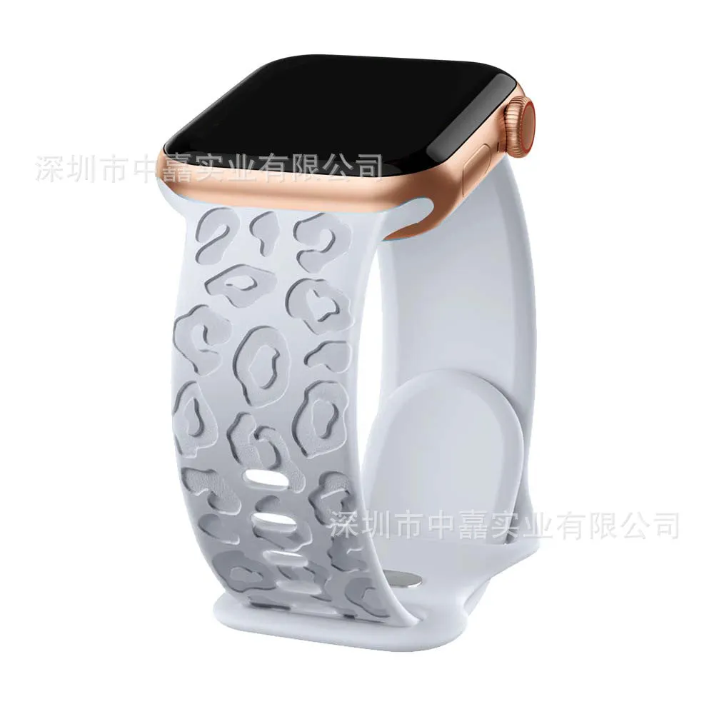INSTOCK-Apple Watch Ultra s9 Silicone Laser Leopard Print Strap