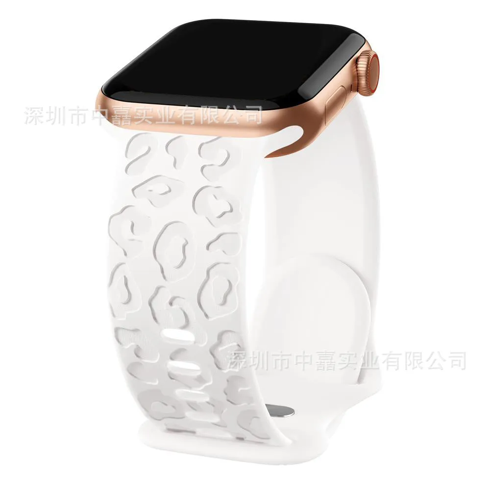 INSTOCK-Apple Watch Ultra s9 Silicone Laser Leopard Print Strap
