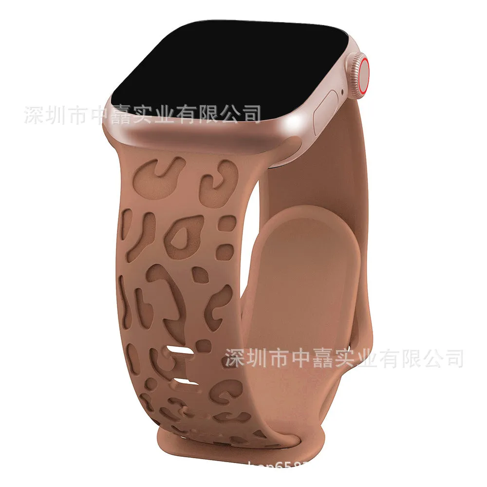 INSTOCK-Apple Watch Ultra s9 Silicone Laser Leopard Print Strap