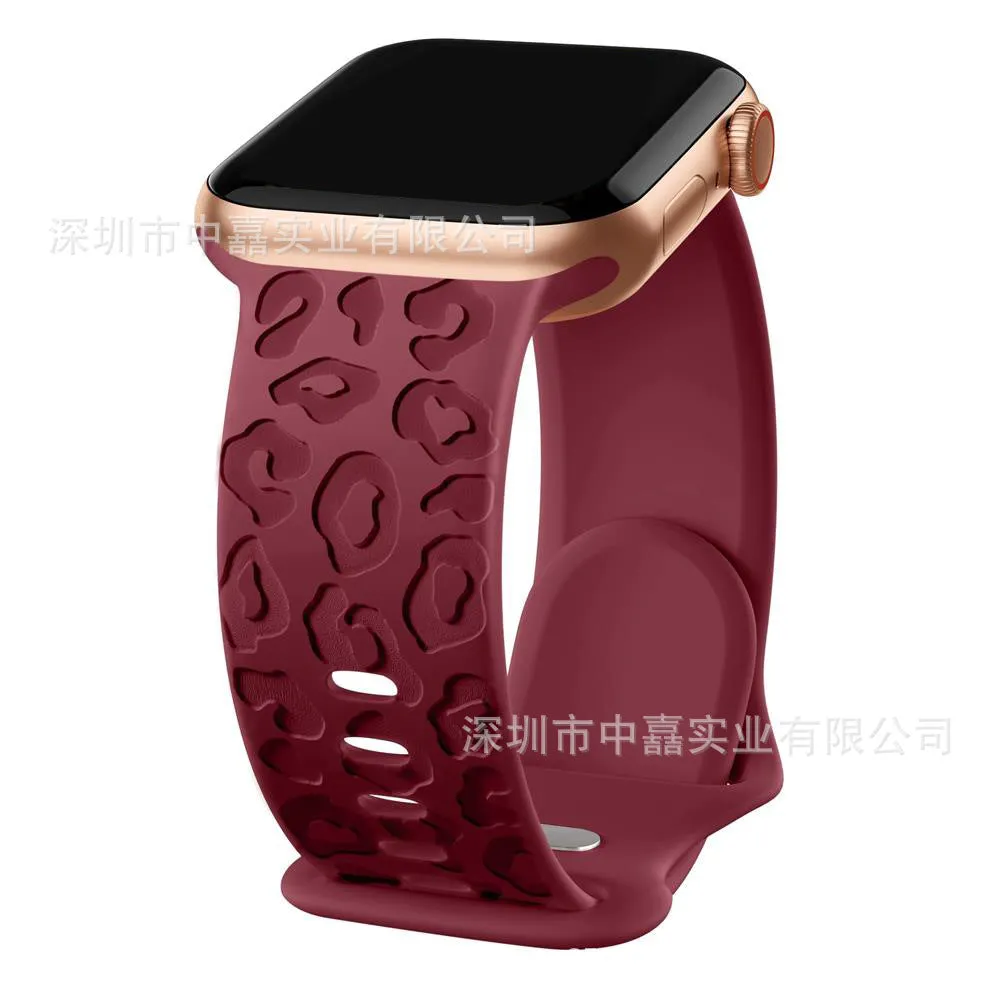 INSTOCK-Apple Watch Ultra s9 Silicone Laser Leopard Print Strap