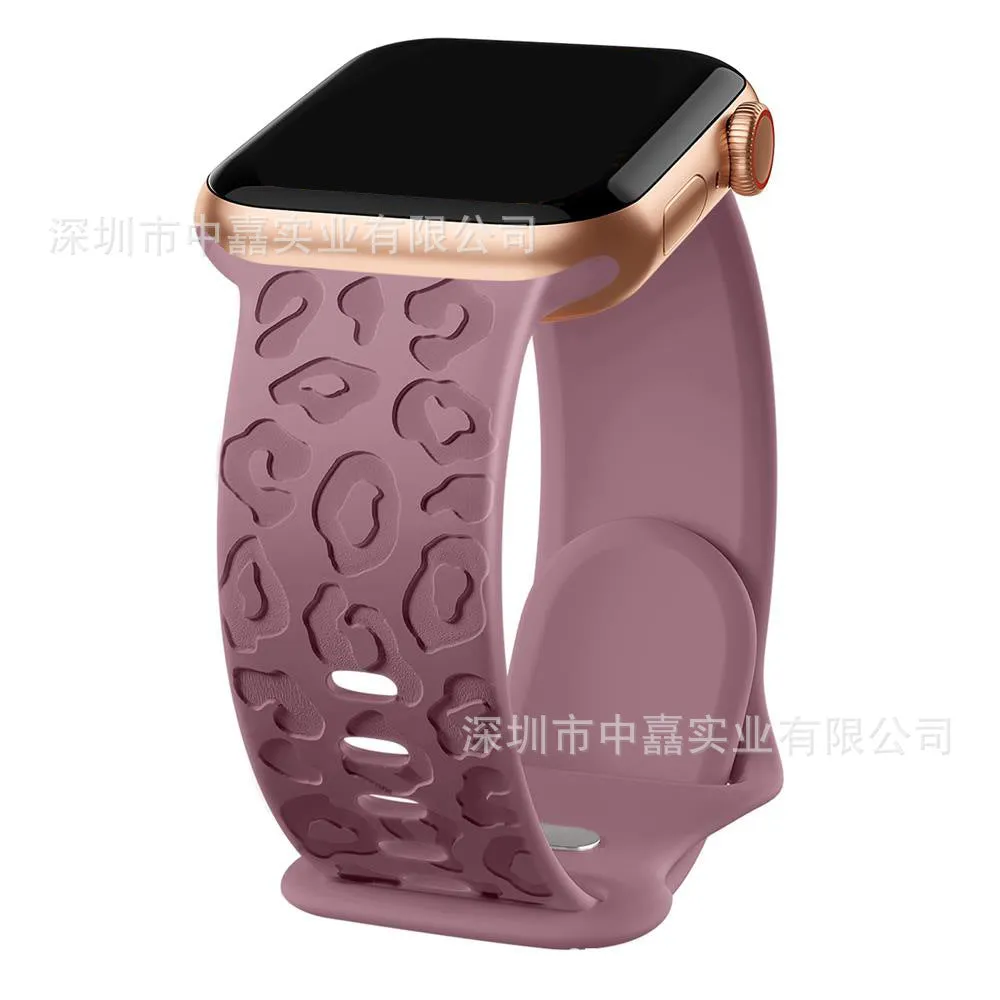 INSTOCK-Apple Watch Ultra s9 Silicone Laser Leopard Print Strap