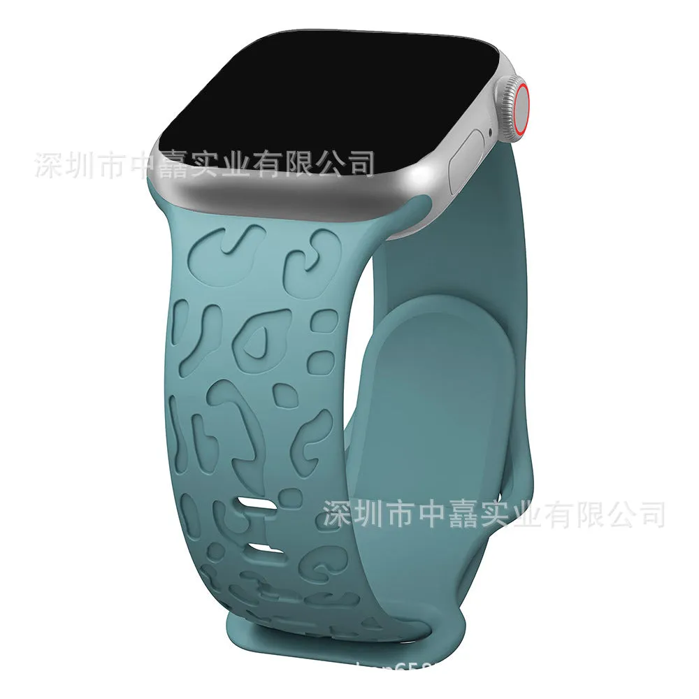 INSTOCK-Apple Watch Ultra s9 Silicone Laser Leopard Print Strap