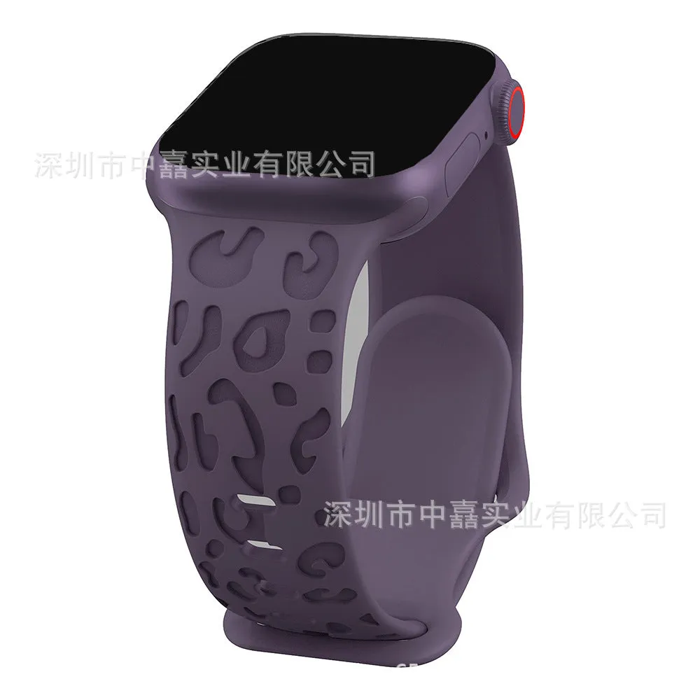 INSTOCK-Apple Watch Ultra s9 Silicone Laser Leopard Print Strap