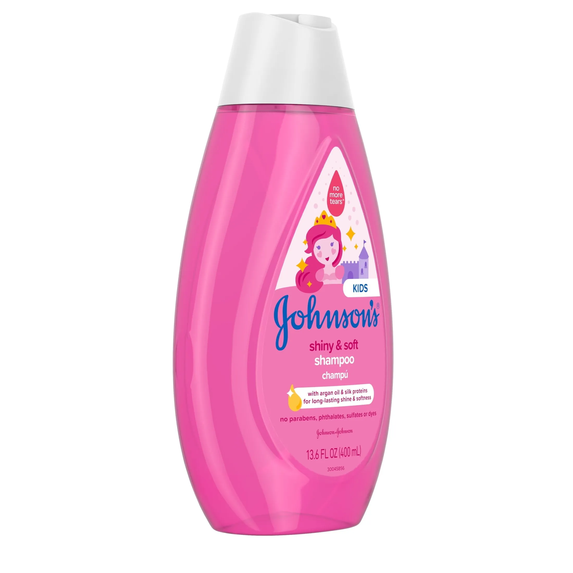 Johnson's Baby Shiny Soft TearFree Kids' Shampoo with Argan Oil Silk, 13.6 Fl Oz