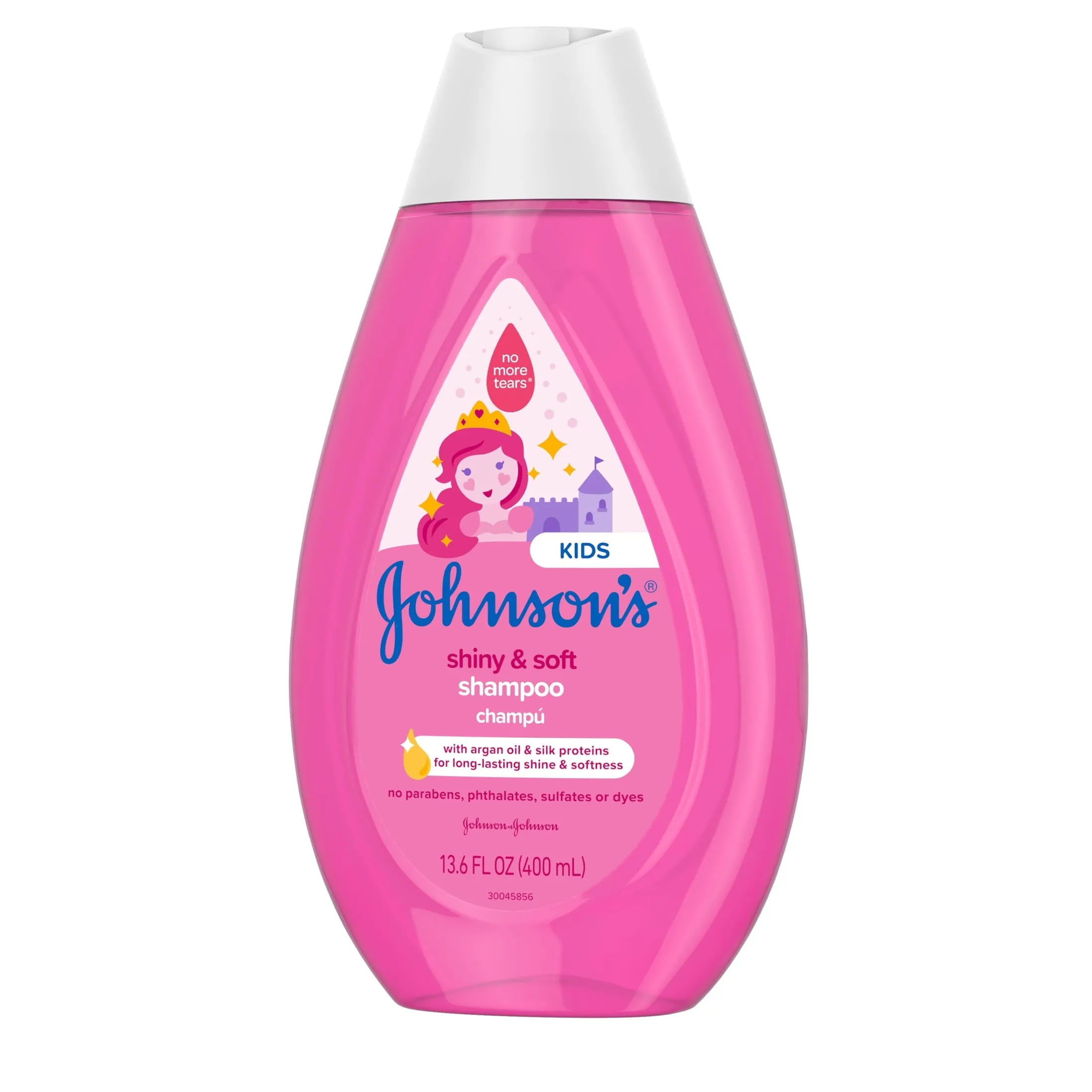 Johnson's Baby Shiny Soft TearFree Kids' Shampoo with Argan Oil Silk, 13.6 Fl Oz