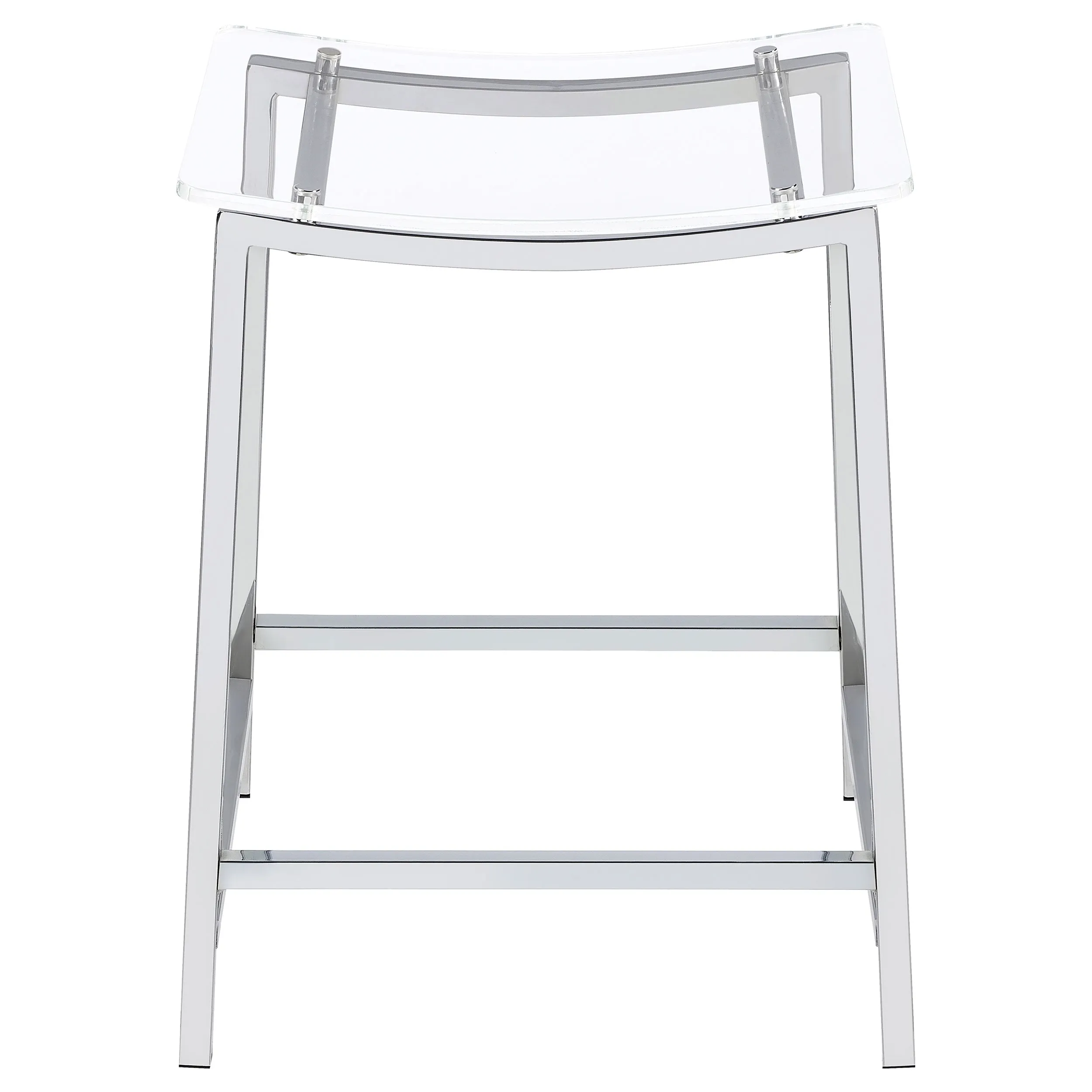 Jovani Acrylic Backless Counter Stool Chrome (Set of 2)
