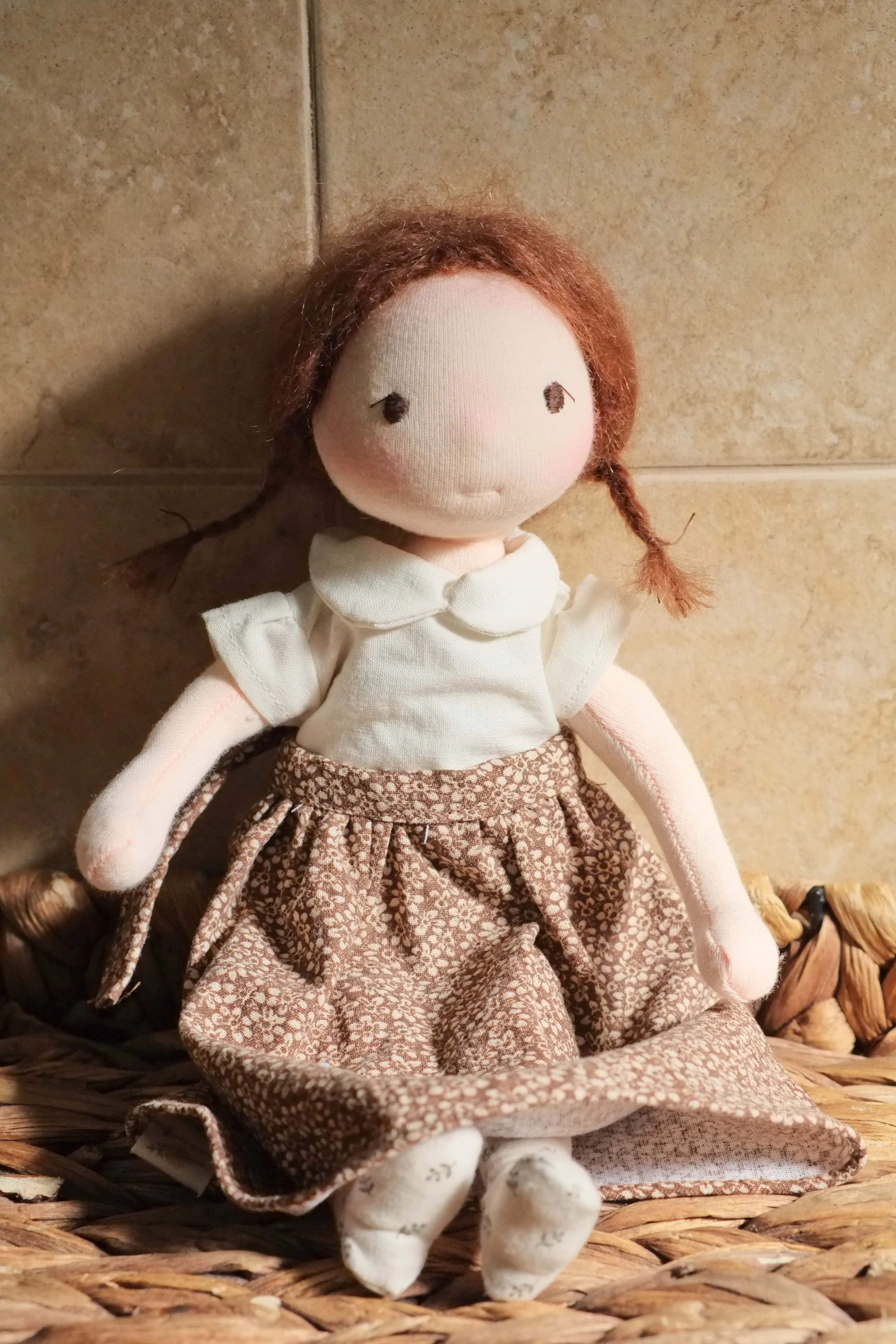 Juliette | Brunette Fair Natural Fiber Wool Doll