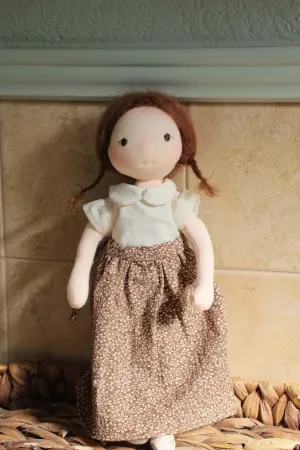 Juliette | Brunette Fair Natural Fiber Wool Doll