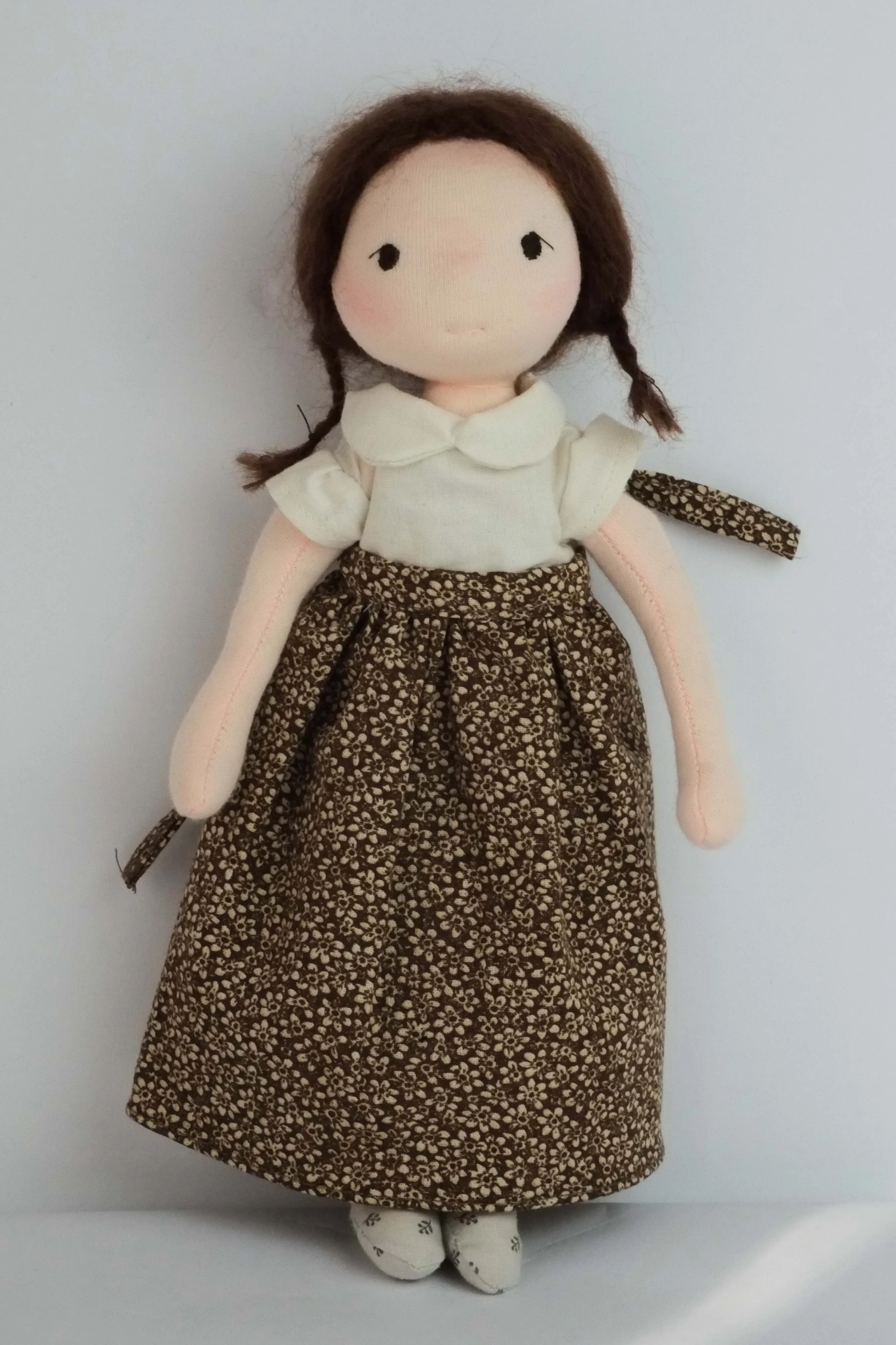 Juliette | Brunette Fair Natural Fiber Wool Doll