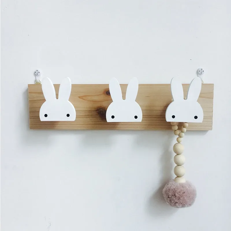 Kids Room Decorative Cartoon Wooden Hooks
