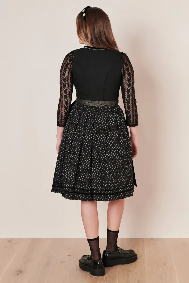 Kruger Midi Dirndl 2pcs. 60cm "Adalyn" black (30,40)