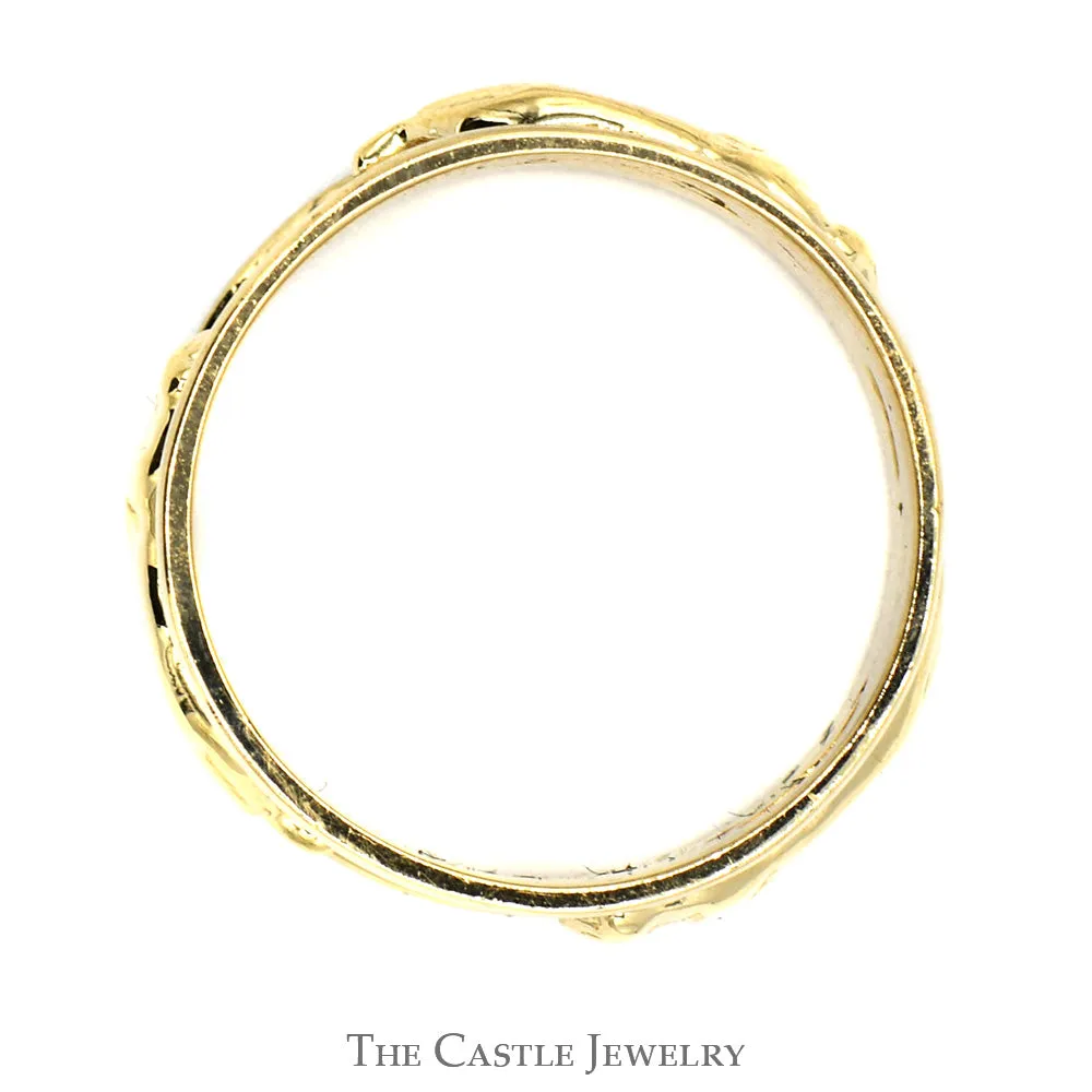 Laser Cut 14k Yellow Gold Panther Band Ring - Size 8.5