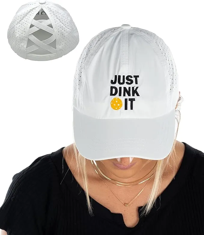 Laser Cut Criss Cross Ponytail Hat by Funky Junque
