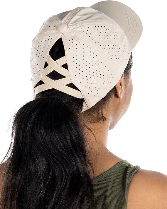 Laser Cut Criss Cross Ponytail Hat by Funky Junque