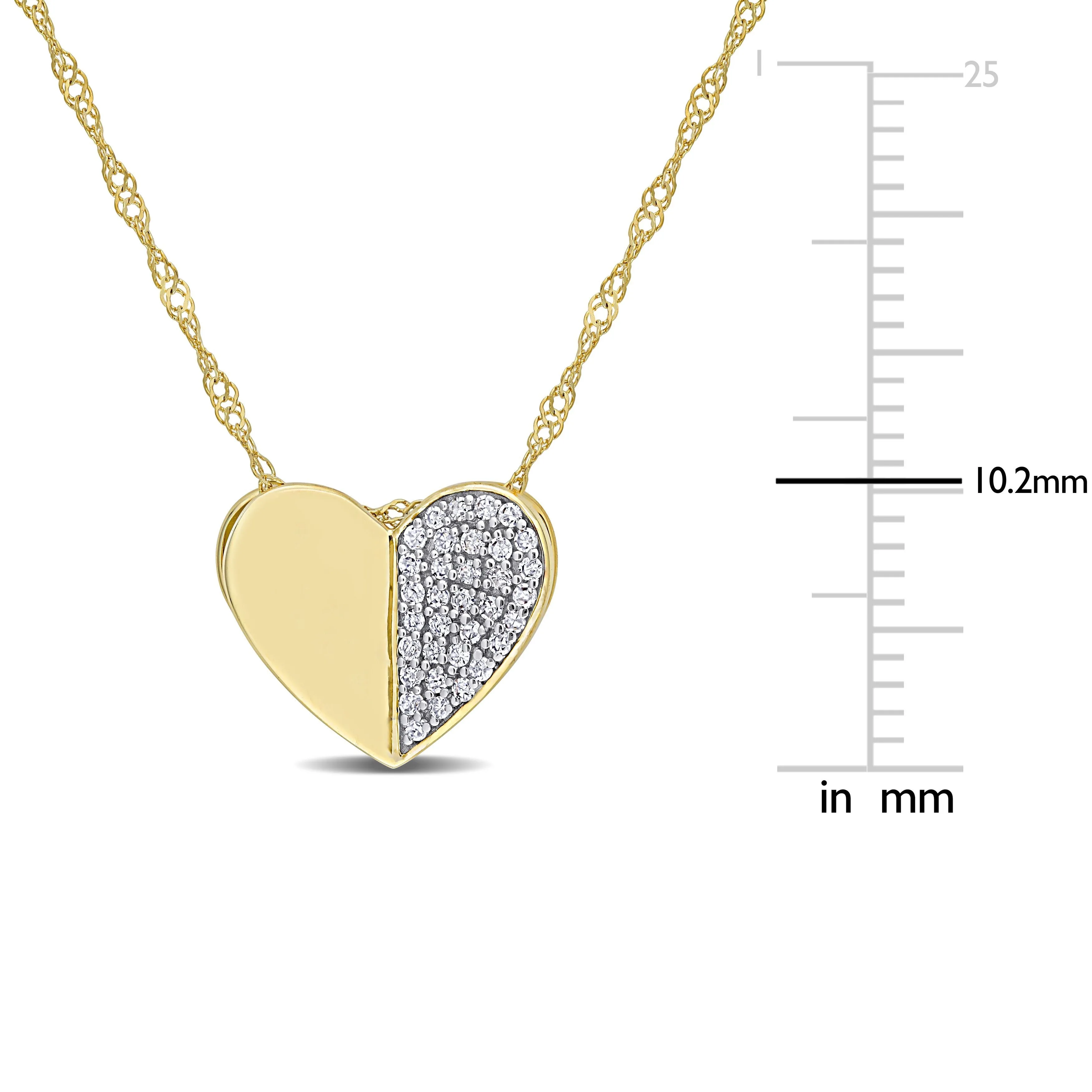 Laser-Cut Diamond Heart Necklace