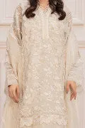 LF-PCN-105-A-White | MariaB M.Luxe Fabrics | Unstitched Embroidered Fabric