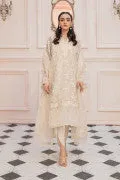 LF-PCN-105-A-White | MariaB M.Luxe Fabrics | Unstitched Embroidered Fabric