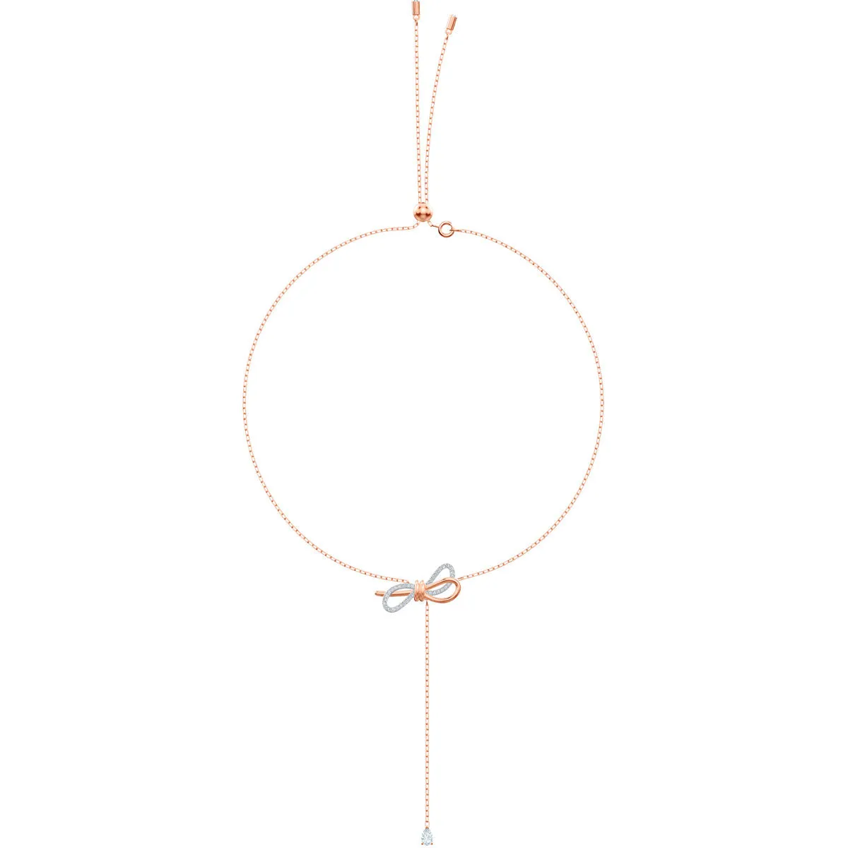 Lifelong Bow White Mixed Plating Y Necklace