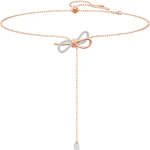 Lifelong Bow White Mixed Plating Y Necklace
