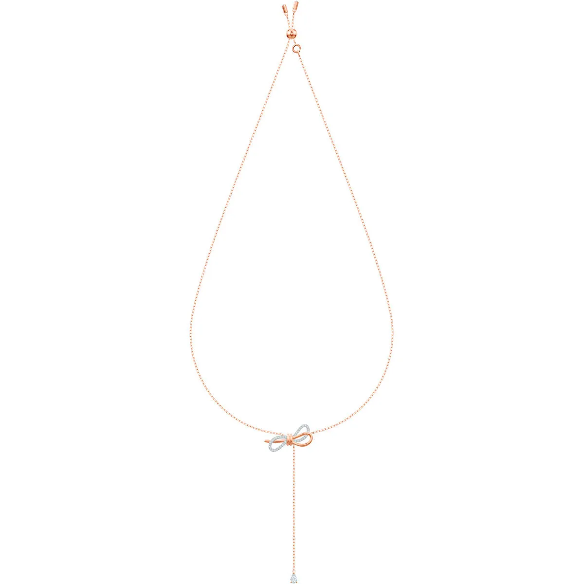 Lifelong Bow White Mixed Plating Y Necklace