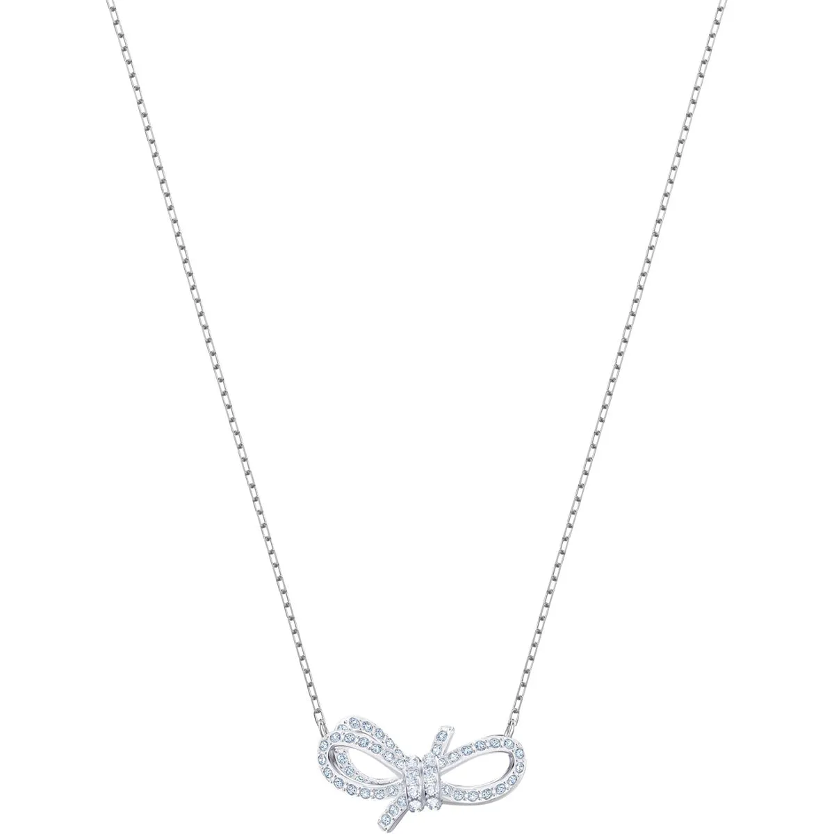 Lifelong Bow White Rhodium Plating Pendant Necklace