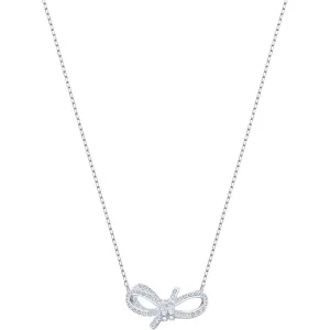 Lifelong Bow White Rhodium Plating Pendant Necklace