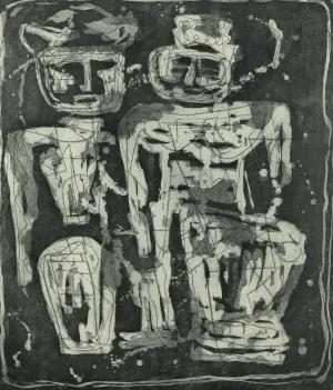 LOUISE NEVELSON "JUNGLE FIGURES" ETCHING, 1953-1955