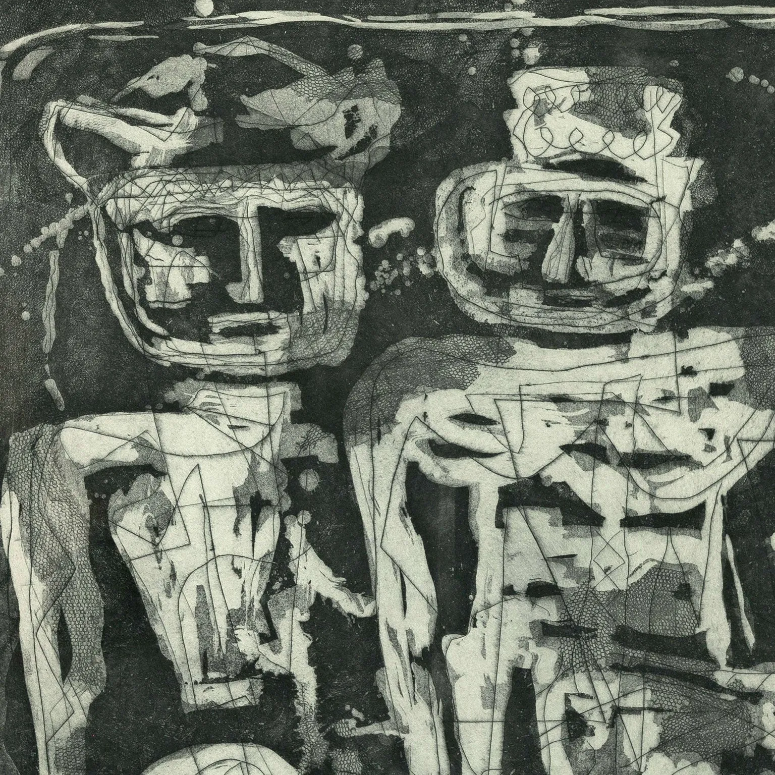 LOUISE NEVELSON "JUNGLE FIGURES" ETCHING, 1953-1955
