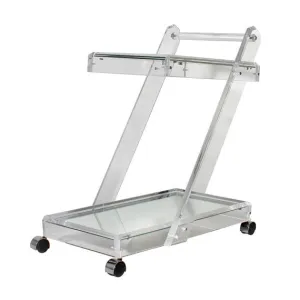 Lucite Bar Cart - Mirrored Shelves