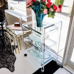 Luxe Lucite Bar Cart