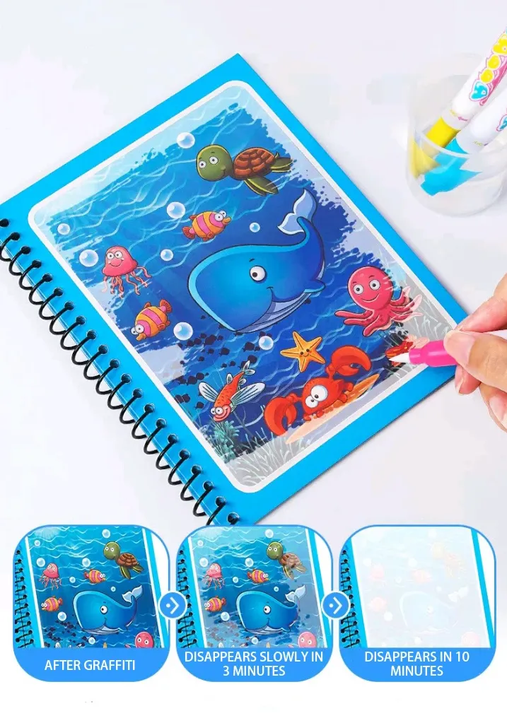 Magical Book Water Drawing Montessori Toys Reusable Coloring Book Magic Water Drawing Book Sensory Early Education for Children