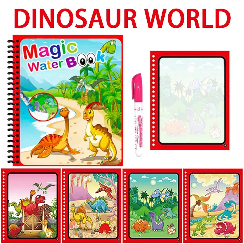 Magical Book Water Drawing Montessori Toys Reusable Coloring Book Magic Water Drawing Book Sensory Early Education for Children