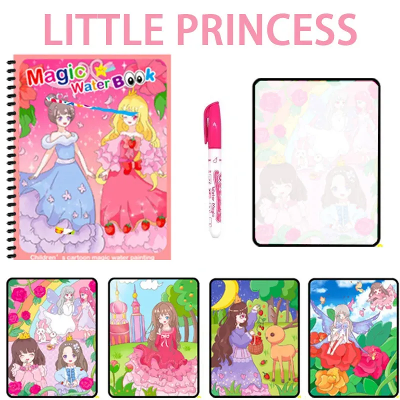 Magical Book Water Drawing Montessori Toys Reusable Coloring Book Magic Water Drawing Book Sensory Early Education for Children