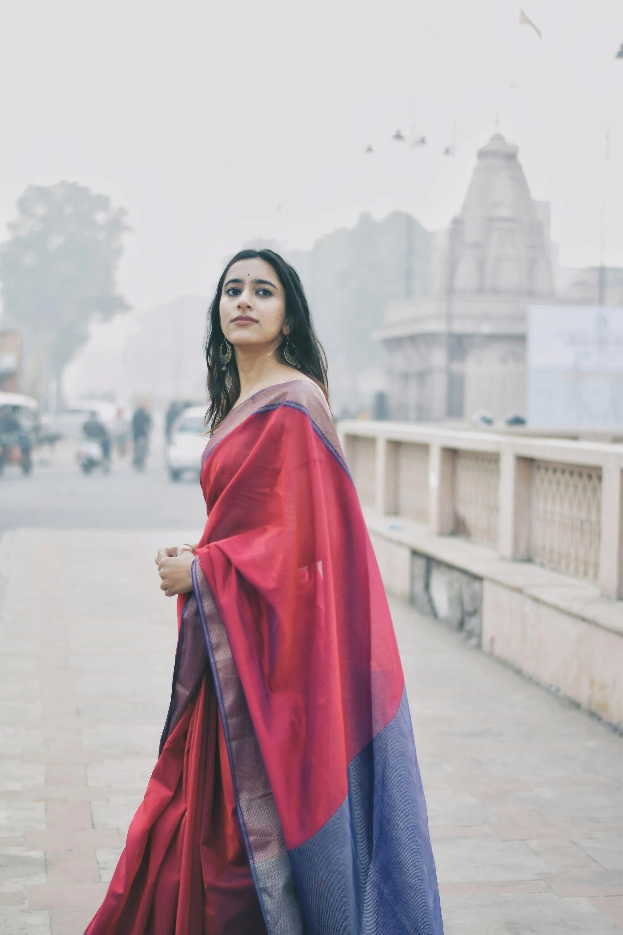 Maheswari Handloom saree - Seher - Red zari