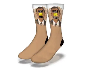 MISS ME YET? (OBAMA) Funny Political Socks (Beige)