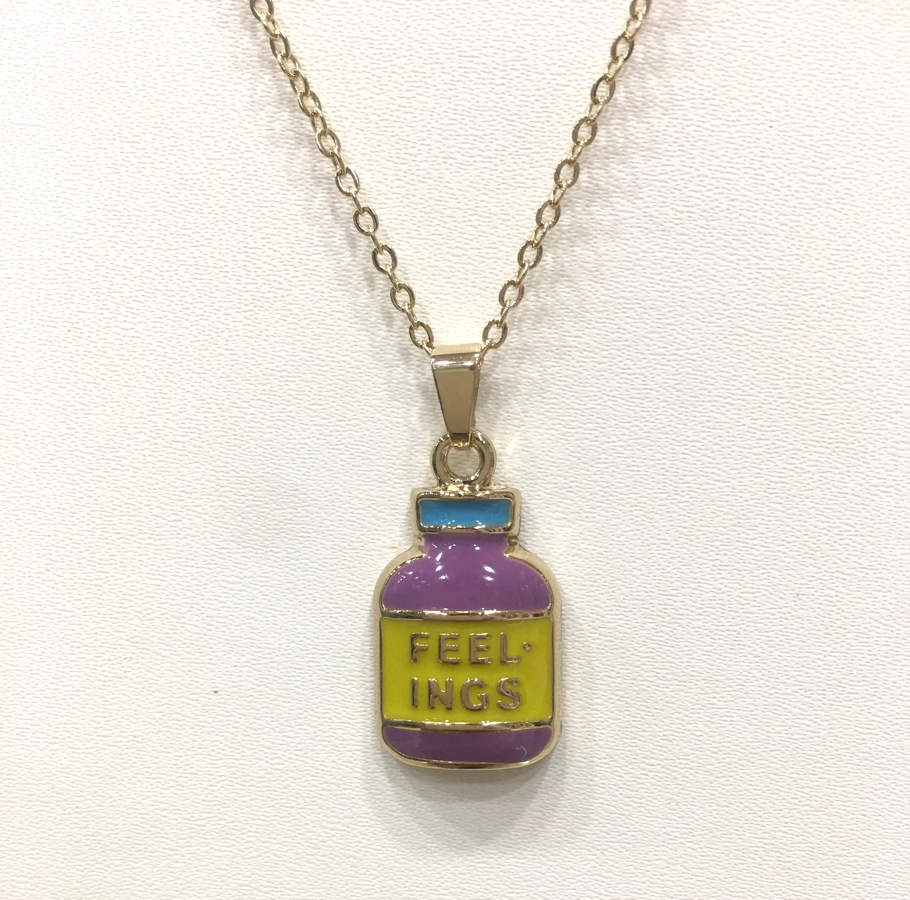 Modern Pendent Necklace Print "FEELINGS"
