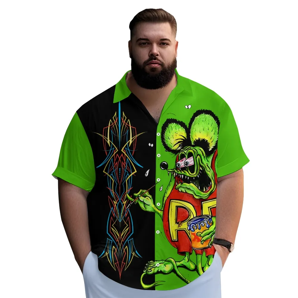 Modified Car Fun Cartoon Print Short Sleeve Shirt 2410008208