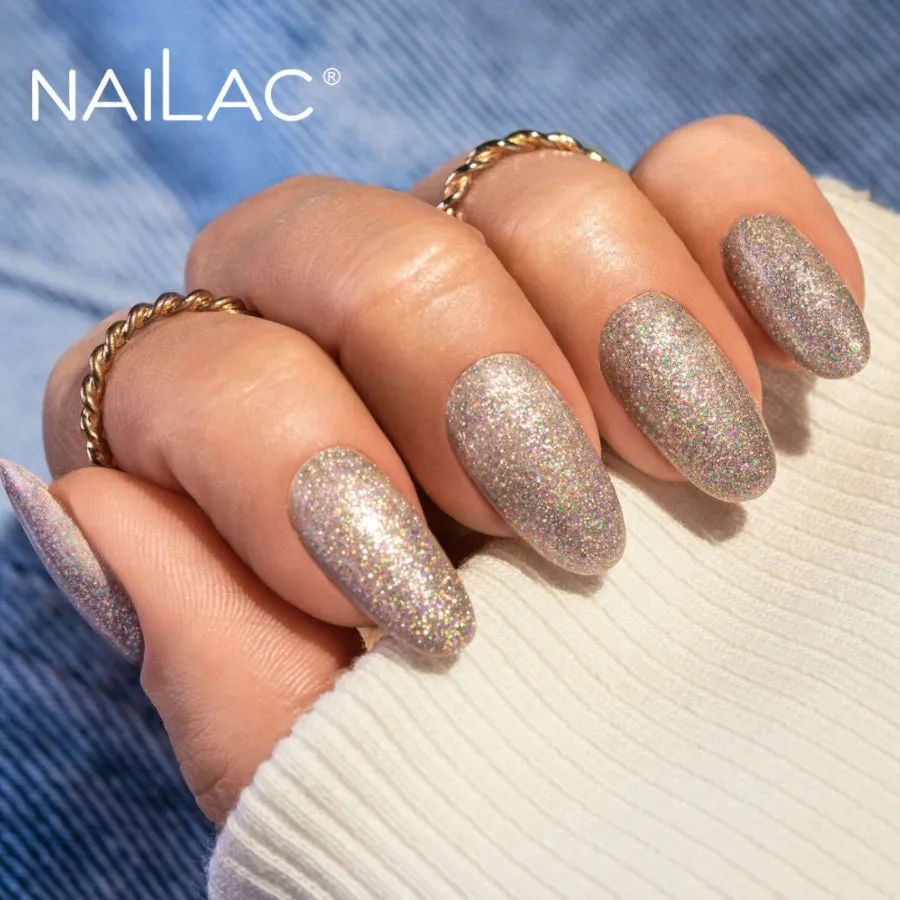 NaiLac Hybrid UV/LED Top Laser Holo Rose Gold