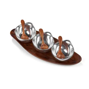 Nambe’ Portables Triple Condiment Server