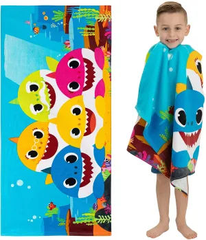 New Franco Kids Super Soft Cotton Beach Towel, 58 in x 28 in, Baby Shark