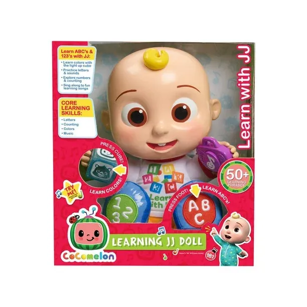 New in box! CoComelon Interactive Learning JJ Doll with Lights, Sounds, and Music to Encourage Letter, Number, and Color Recognition, CoComelon Learning JJ Doll Retails $40 