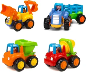 New in box! Yiosion Farm n Country Friction Powered Vehicle Set, no batteries needed! Tractor, Bulldozer, Dump Truck, Cement Mixer, Ages 18 Months 