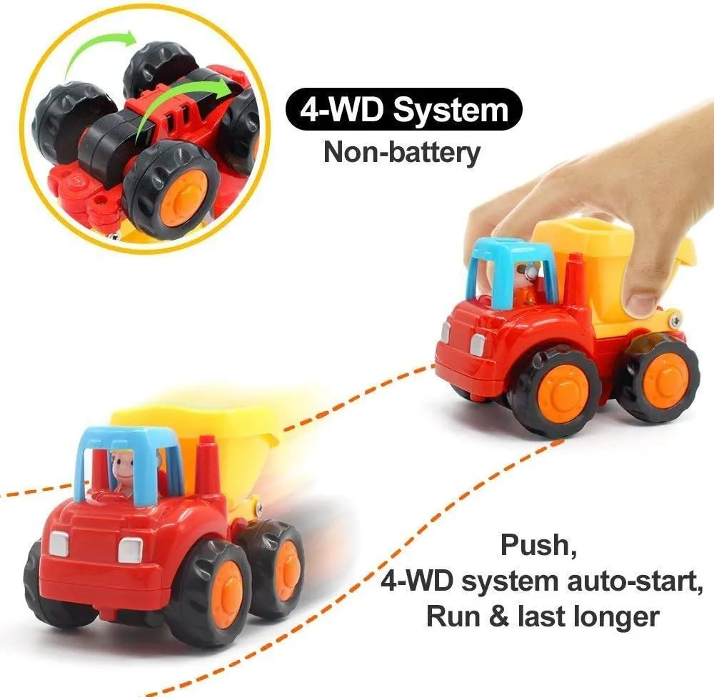 New in box! Yiosion Farm n Country Friction Powered Vehicle Set, no batteries needed! Tractor, Bulldozer, Dump Truck, Cement Mixer, Ages 18 Months 