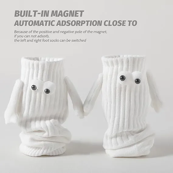 NEW NALACAL Holding Hands Socks, Funny Socks, 1 Pair White