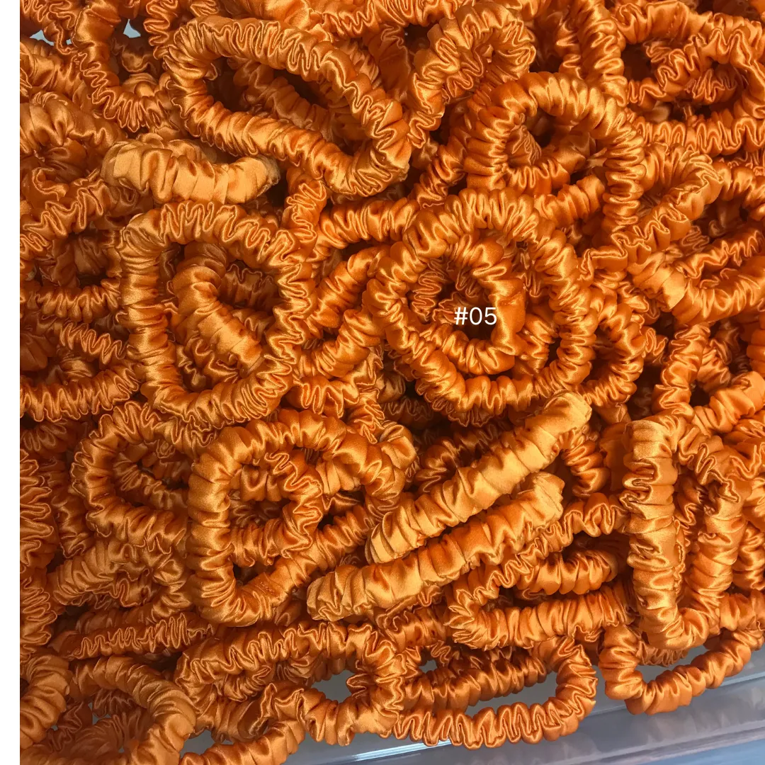 Orange silk scrunchies mini