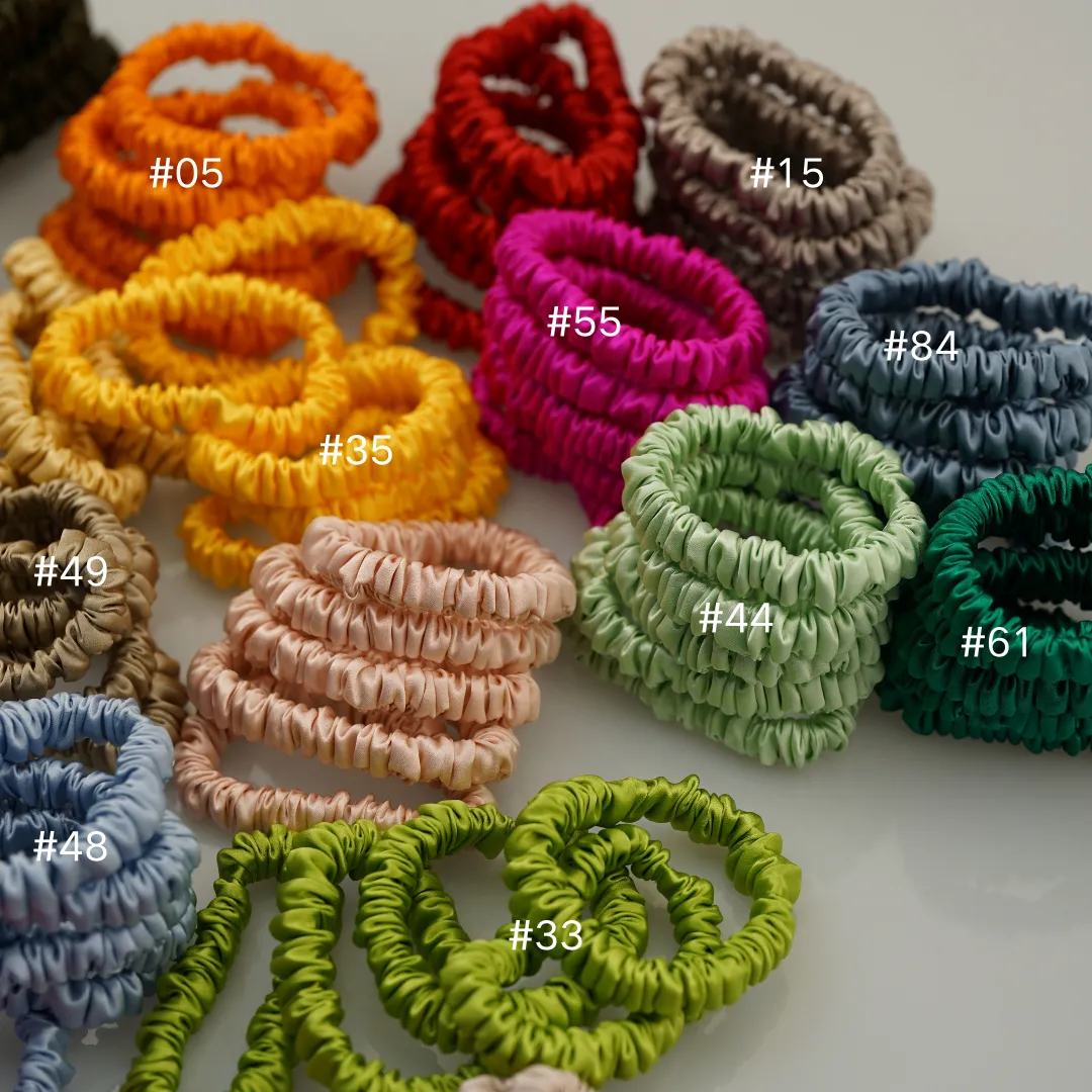 Orange silk scrunchies mini