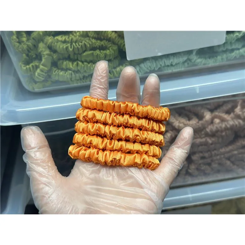 Orange silk scrunchies mini